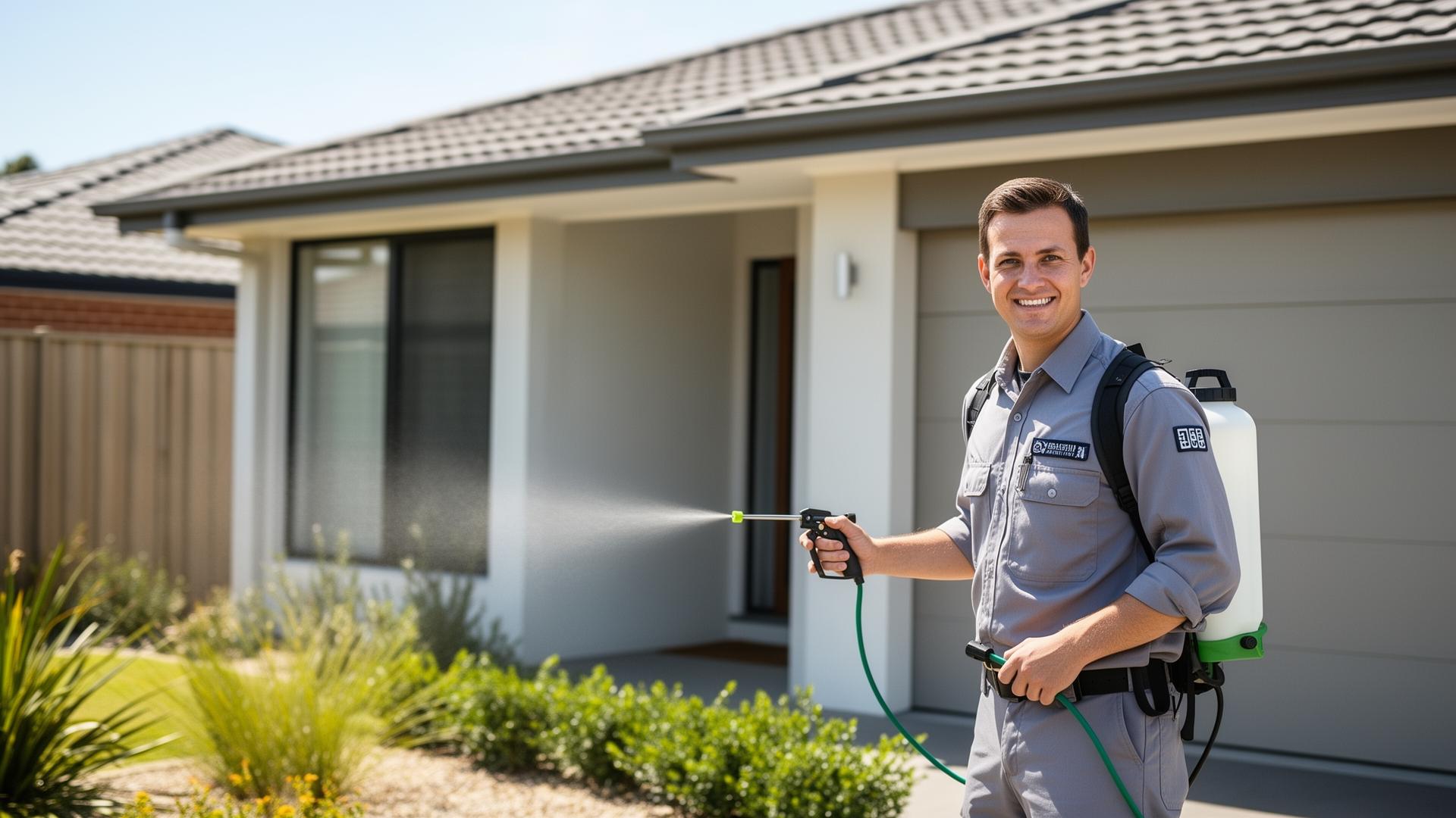 Vigilant Pest Control technician treating a Brisbane home